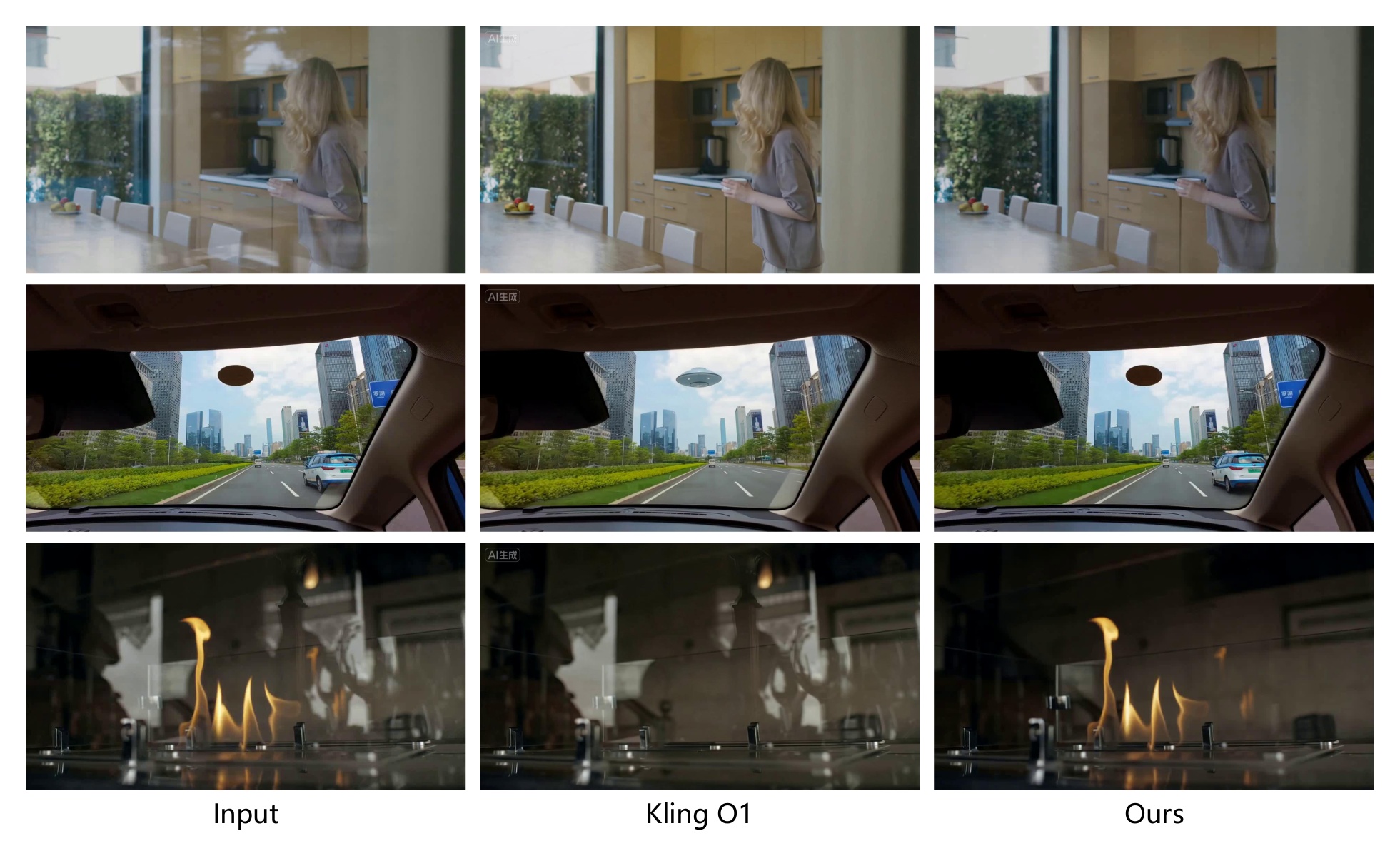 Comparison with the general-purpose video editing model Kling O1